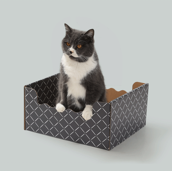 Woodtone Cat Scratcher Box – Includes 3 Scratch Pads