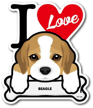 I Love Dog Car Sticker – 25 Dog Breeds | Waterproof Vinyl Decal