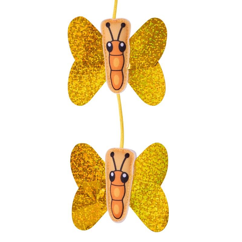 Addmate Golden Butterfly Duet Crinkle Cat Teaser Wand