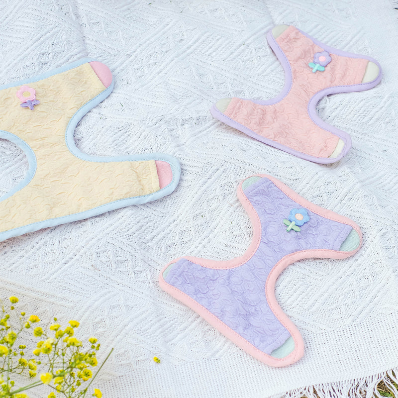 Sweet Floral Small Dog Harness - Yellow