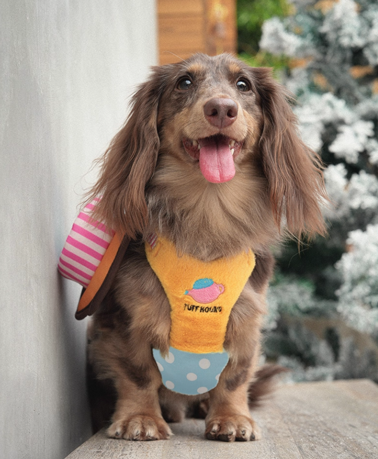 Plush Small Dog Harness - Yellow