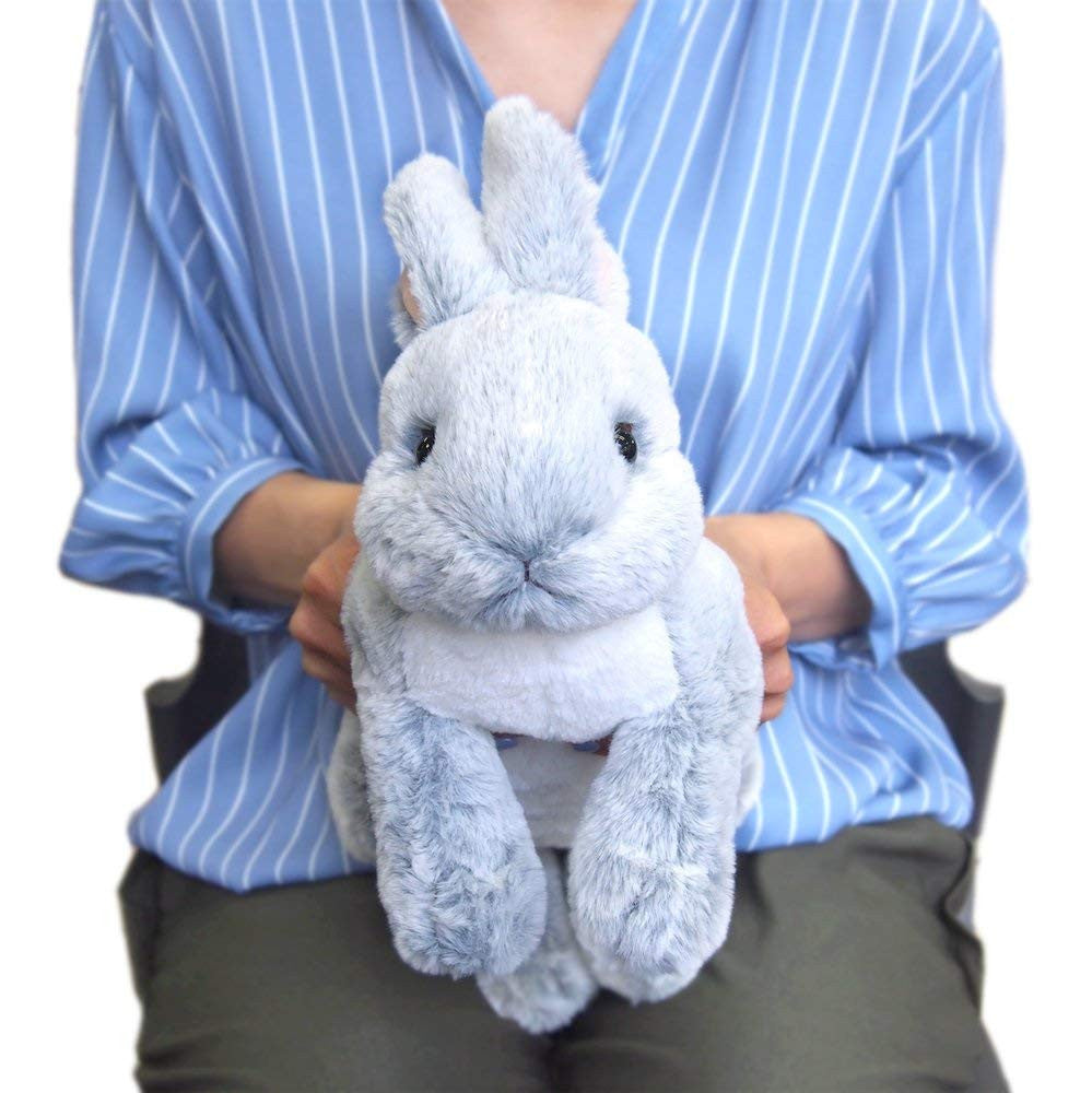 LYING RABBIT STUFFED TOY GREY