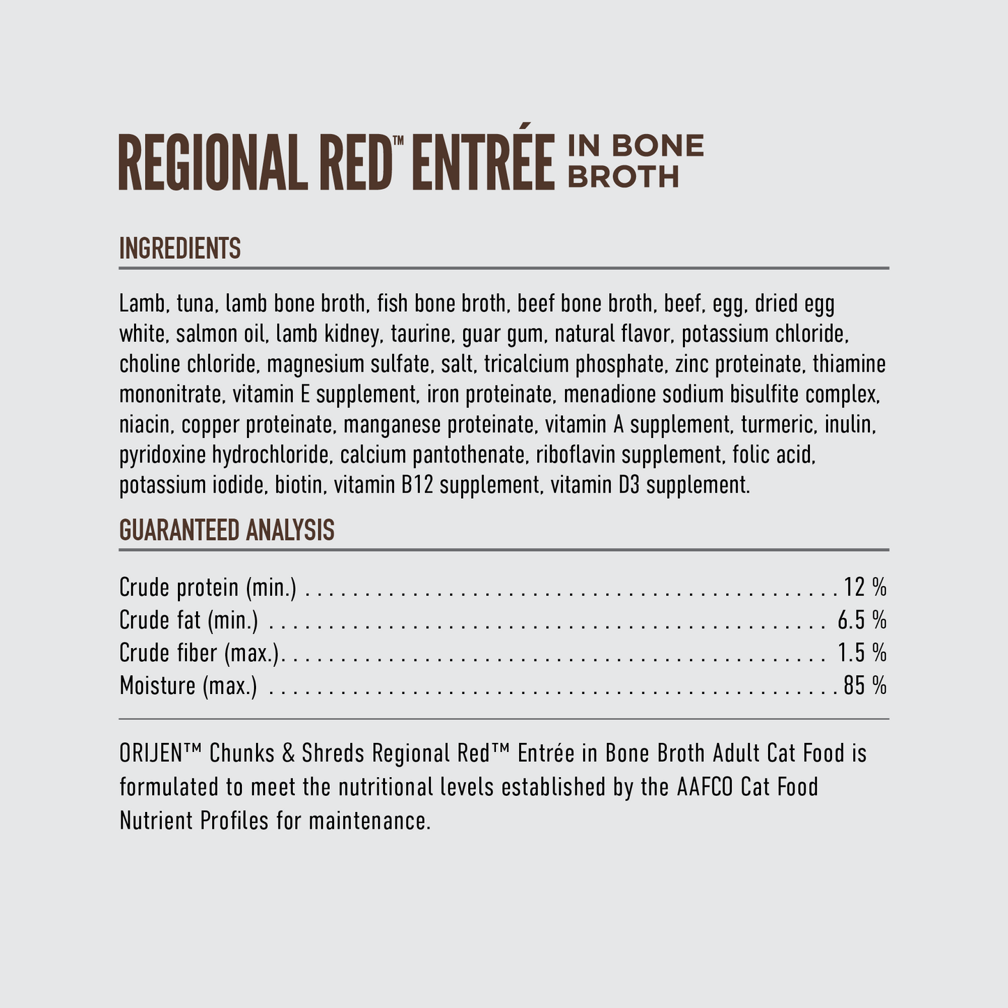 ORIJEN™ CHUNKS & SHREDS - REGIONAL RED ENTRÉE 85g