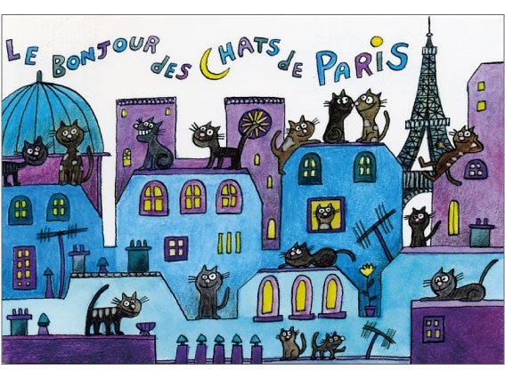 Postcard – Paris “Hello from the Cat”