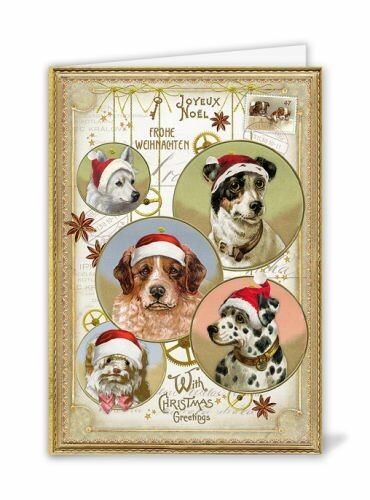 Christmas Glitter Greeting Card – Dogs-Made in Germany