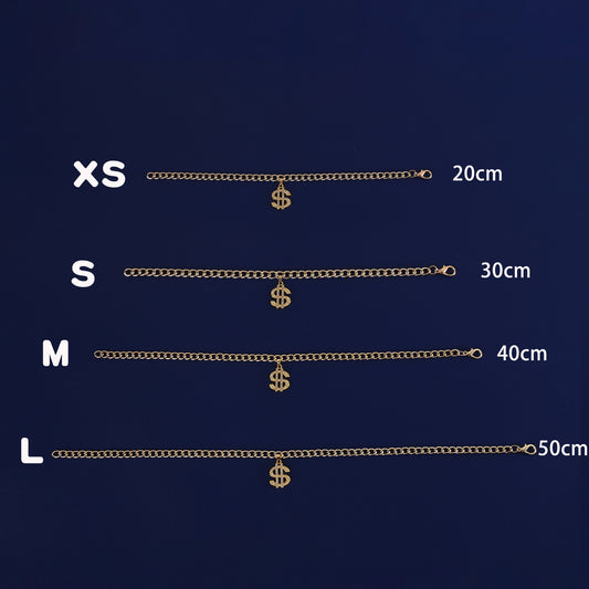 Bling Dollar Sign Pet Necklace