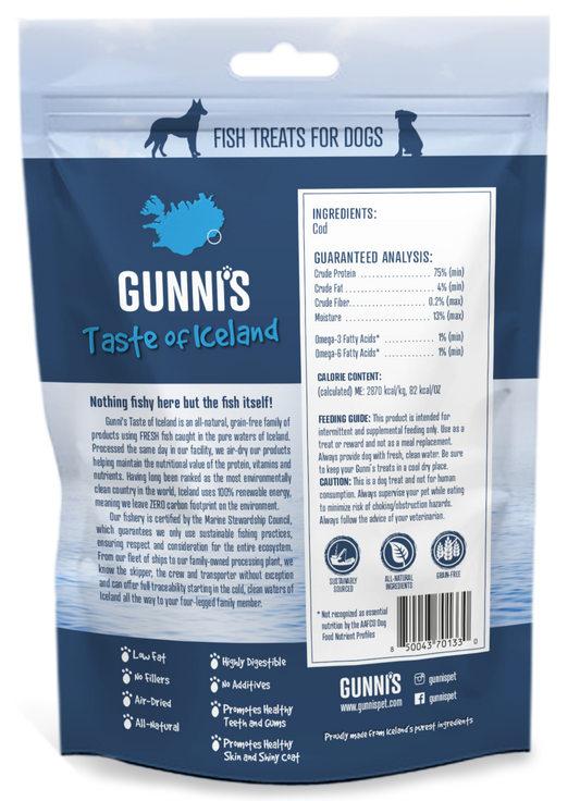 GUNNI'S Cod Chewy Sticks 4" Dog Treats 3Pcs