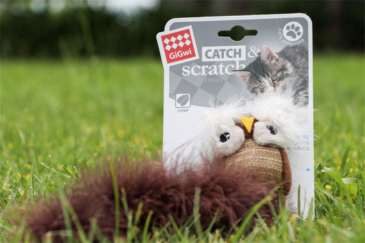 GIGWI CATCH 'N' SCRATCH ECO OWL CAT TOY