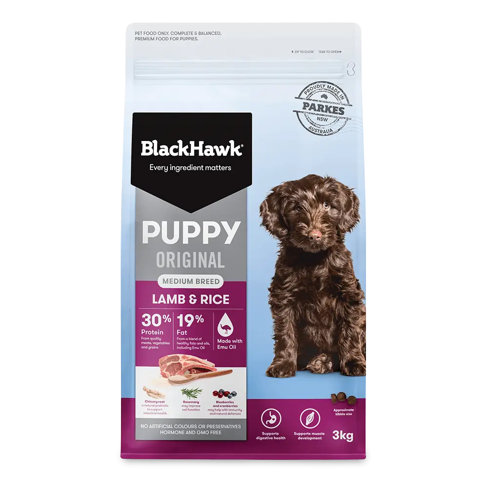 Black Hawk Puppy Food for Medium Breeds Original Lamb and Rice Dog Dry Food