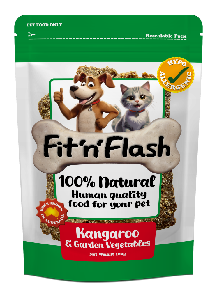 Fit'n'Flash Kangaroo and Vegetables Dog Treats 100g