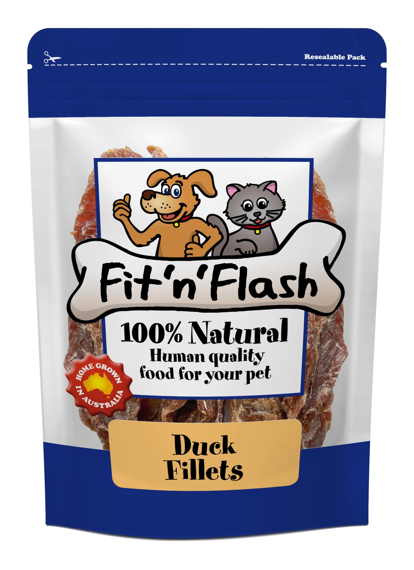 Fit'n'Flash Duck Fillets Dog Treats 50g