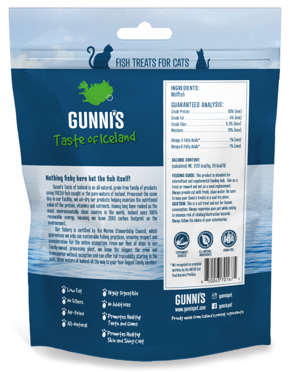 GUNNI'S Wolffish Mini Morsels Cat Treats