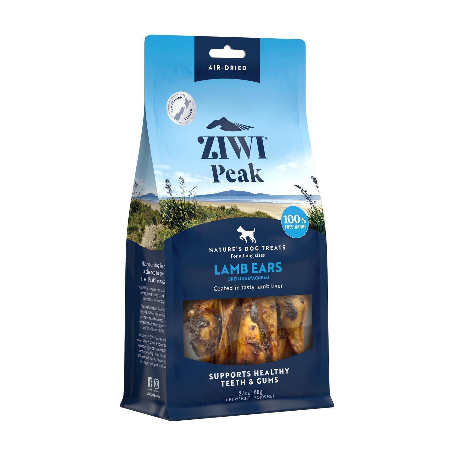 Ziwi Dog Lamb Ears Liver Coated Oral Chew 60g