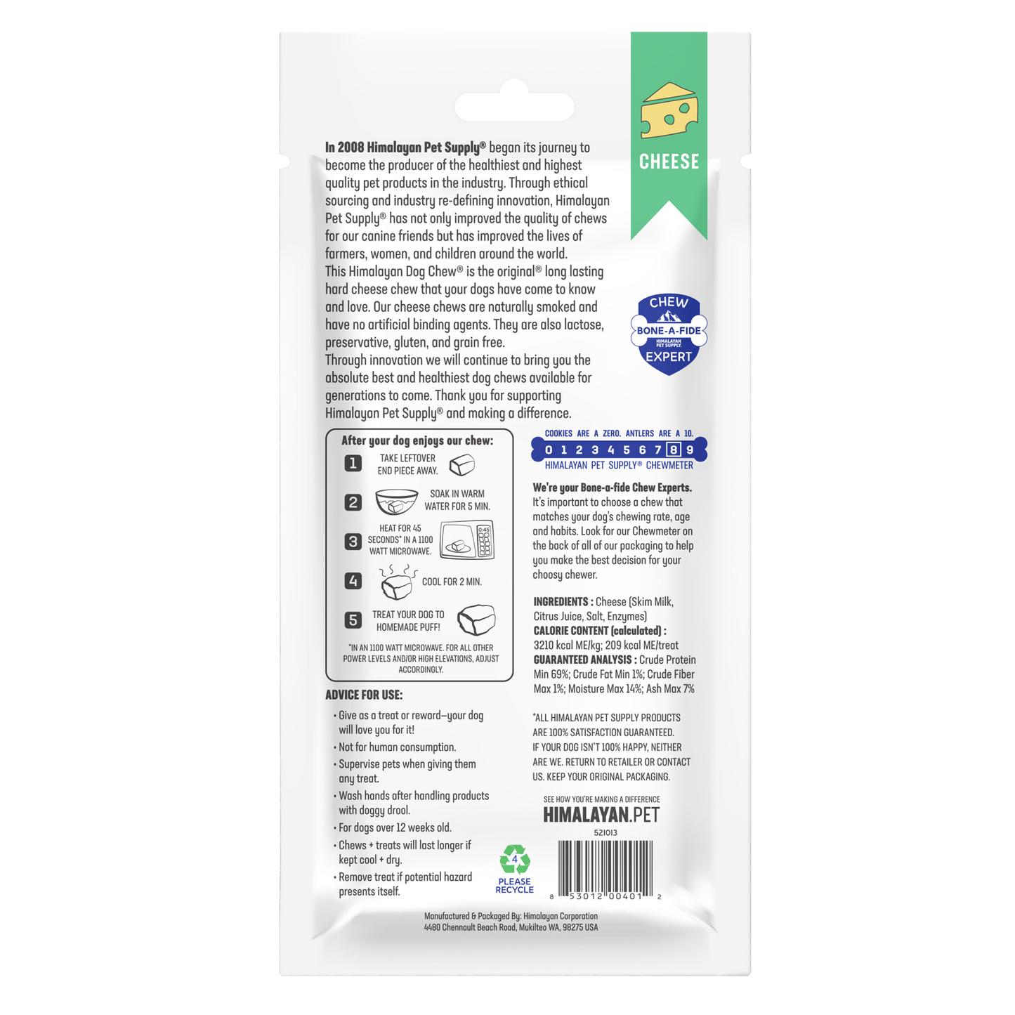 Himalayan Dog Chew Cheese Medium (Green) 1pk
