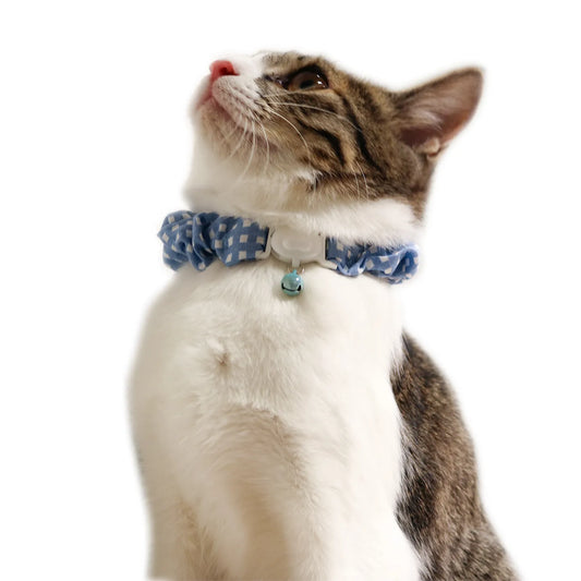 CattyMan Cat Collar - Blue with White Dots