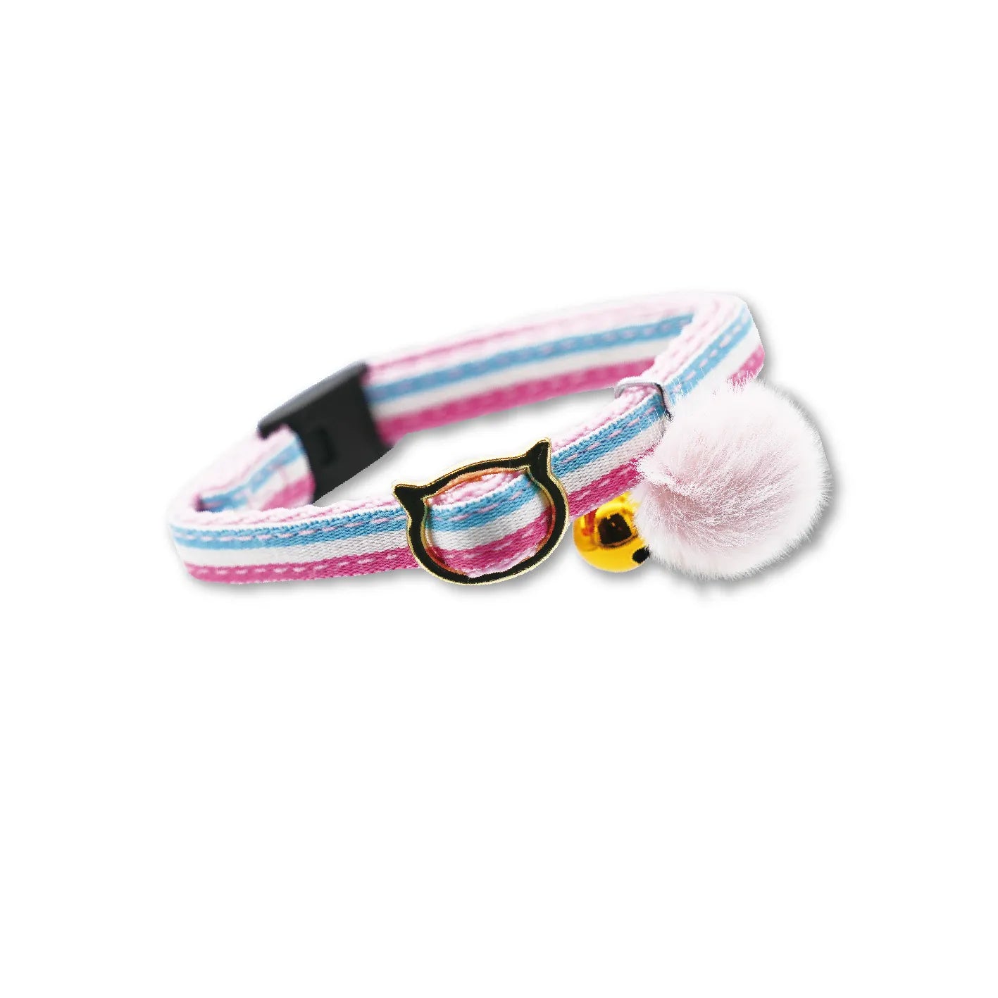CattyMan Cat Collar - Blue and Pink Strips