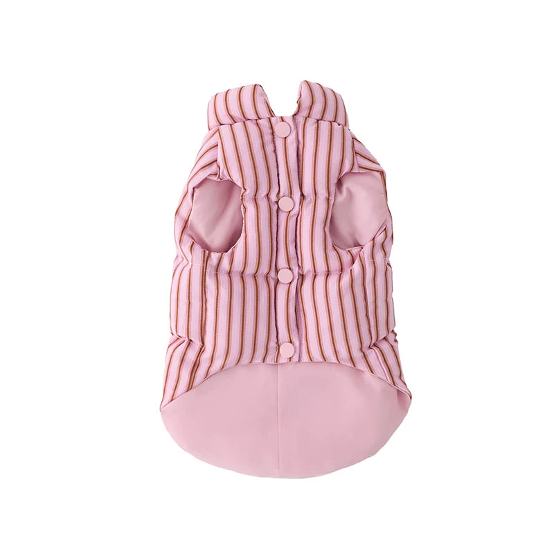 Zeze Strawberry Pink Stripe Puffer Jacket