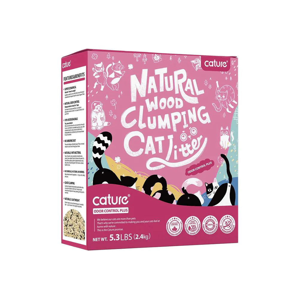 CATURE Wood Clumping Cat Litter Odour Control Plus 6L/2.4Kg