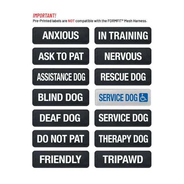 Ezydog Pre-printed Side Labels for Express and Convert Harnesses