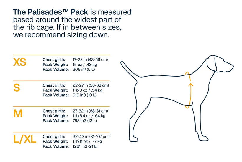 (2026 NEW AVAILABLE FOR PRE-ORDER) Ruffwear Palisades™ Pack (Dog Pack) - Glacier Lake