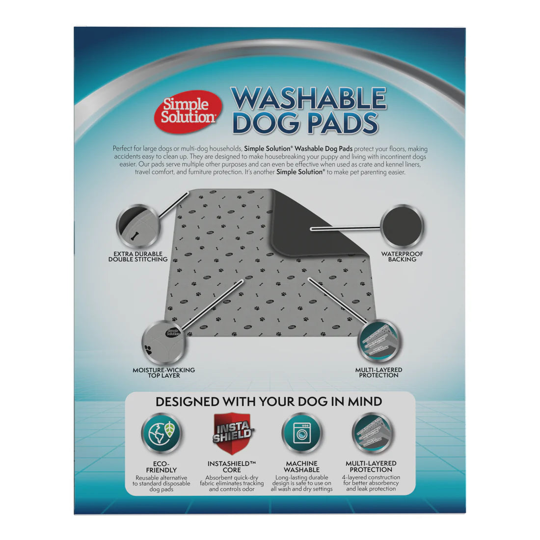 SIMPLE SOLUTION Washable Dog Pads 2 Packs