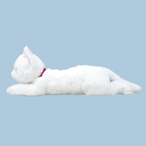 LYING CAT STUFFED TOY Odd-Eyed White Cat Small