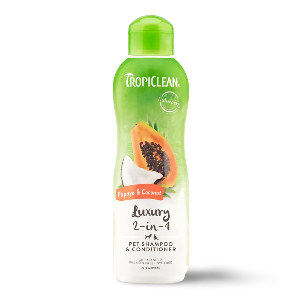 TropiClean Shampoo &Conditioner Papaya & Coconut Luxury 2-in-1 355mL