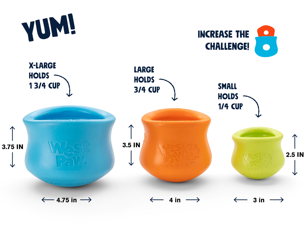 WEST PAW TOPPL PUZZLE TOY - TANGERINE