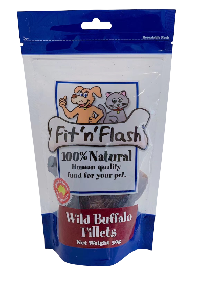 Fit'n'Flash Wild Buffalo Fillets Dog Treats 50g