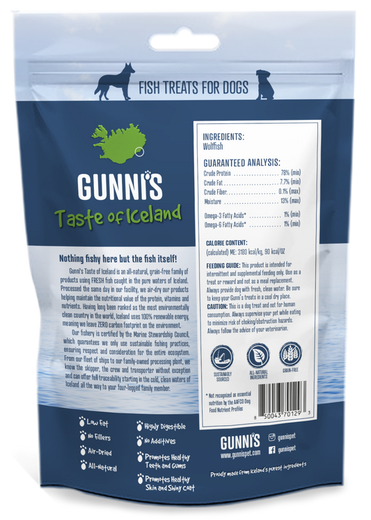 GUNNI'S Wolffish Skin Shorties Dog Treats 71g