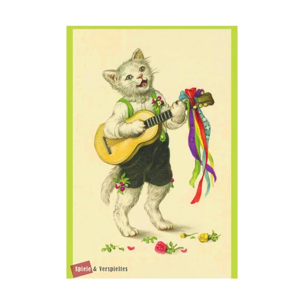 Christmas Postcard – Cat with Guitar