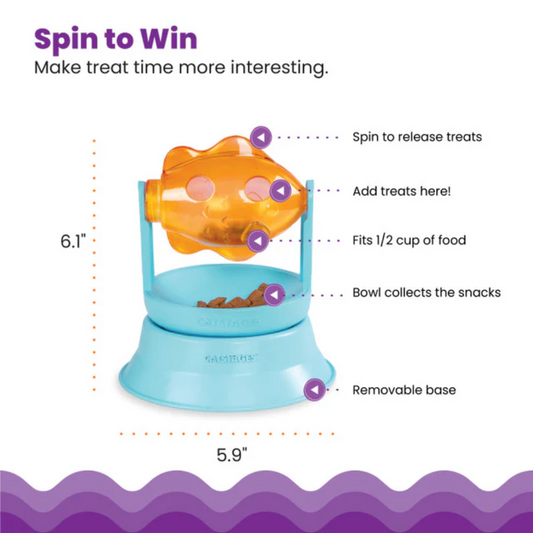 Catstages 2in1 Topper Spin Fish Bowl Treat Dispensing Cat Toy