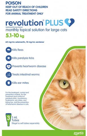 Revolution Plus For Large Cats 5-10kg 3 Pack