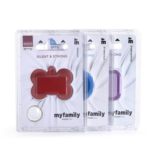 My Family Hushtag Aluminum Heart ID Tag with Rubber