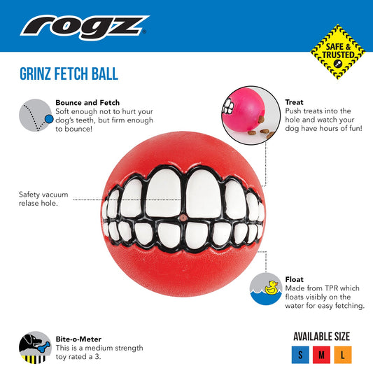 Rogz Grinz Ball Red Med
