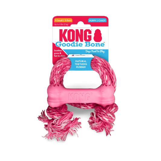 KONG PUPPY Goodie Bone With Rope Xsmall