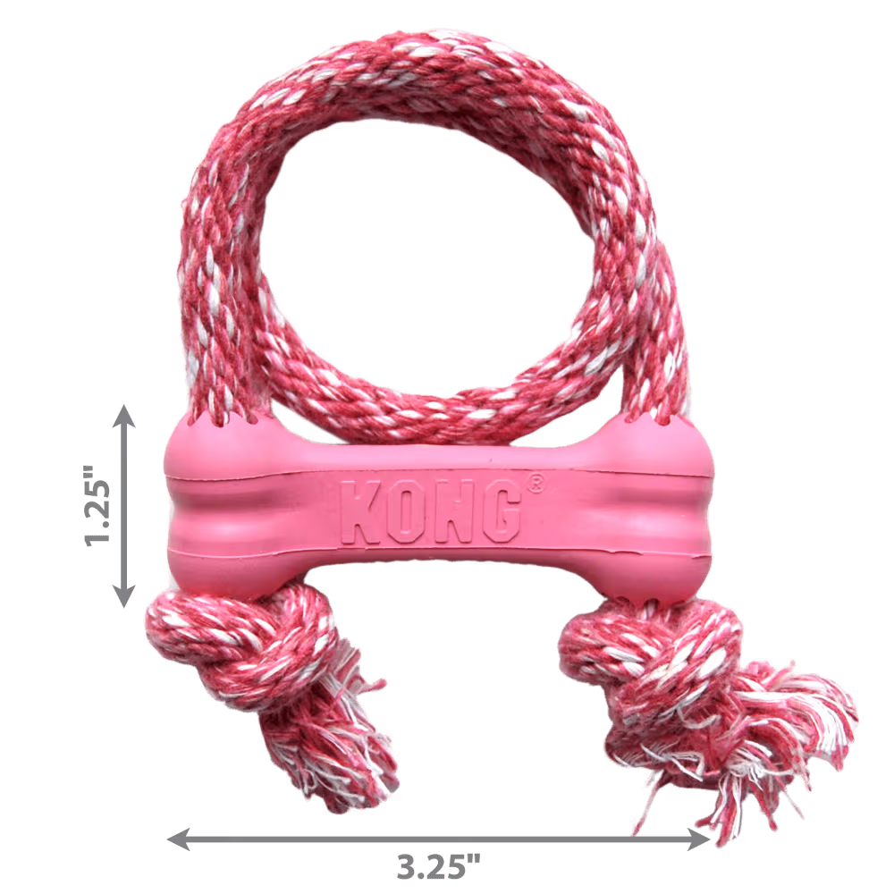 KONG PUPPY Goodie Bone With Rope Xsmall