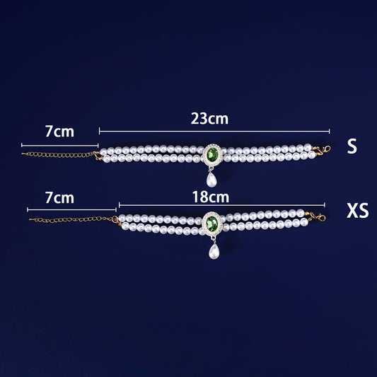 Faux Pearl & Crystal Necklace for Cats & Small Dogs
