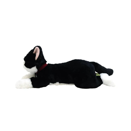 LYING CAT STUFFED TOY Tuxedo Cat Black and White Cat- Extra Small