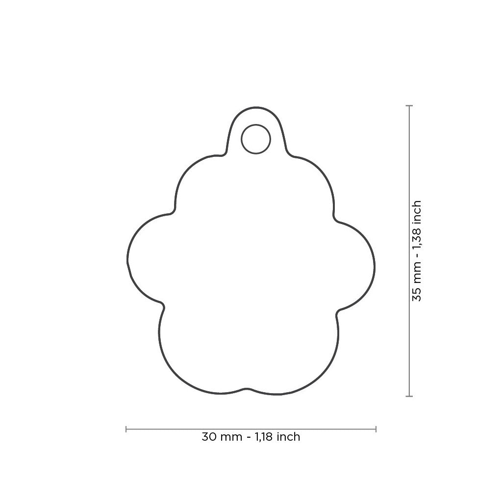 My Family Shine Big Black Glitter Paw ID Tag