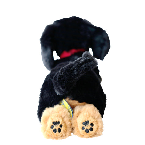 LYING DOG STUFFED TOY MINIATURE DACHSHUND BLACK Extra Small