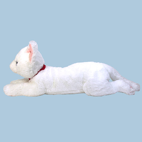LYING CAT STUFFED TOY ODD-EYED WHITE CAT Medium