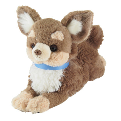 LYING DOG STUFFED TOY S CHIHUAHUA BROWN