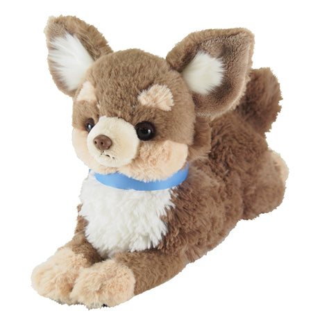 LYING DOG STUFFED TOY S CHIHUAHUA BROWN