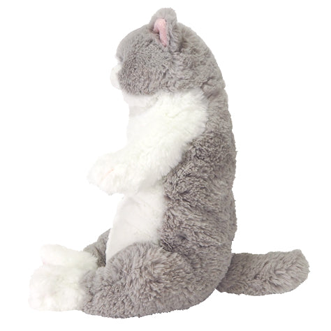 LYING CAT SLEEPING FACE STUFFED TOY M GY
