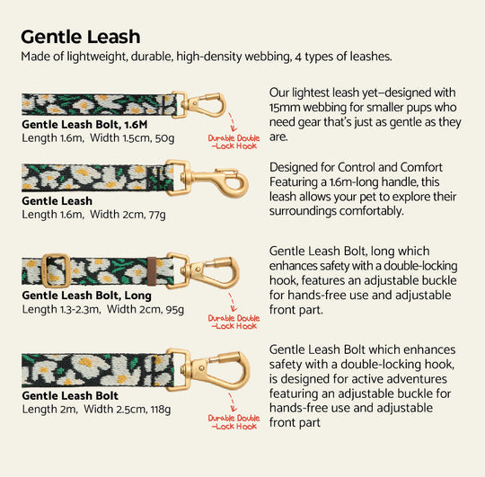iCANDOR Gentle Leash Bolt, Long | Multi-Way Adjustable Dog Lead 1.3-2.3m