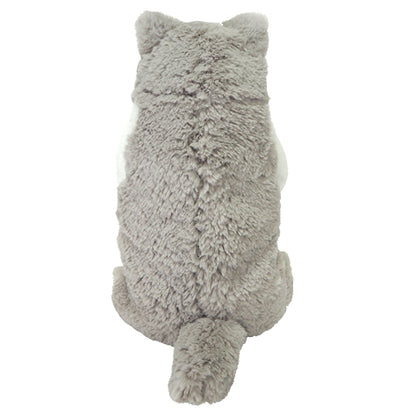 LYING CAT SLEEPING FACE STUFFED TOY M GY