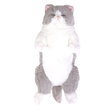 LYING CAT SLEEPING FACE STUFFED TOY M GY