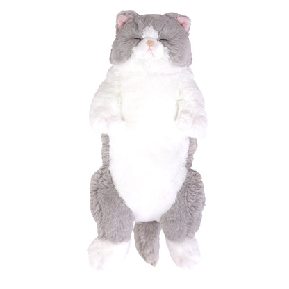 LYING CAT SLEEPING FACE STUFFED TOY M GY