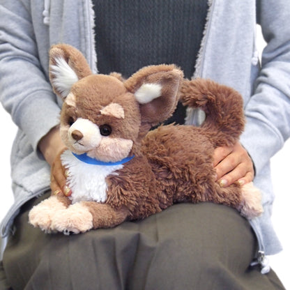 LYING DOG STUFFED TOY S CHIHUAHUA BROWN